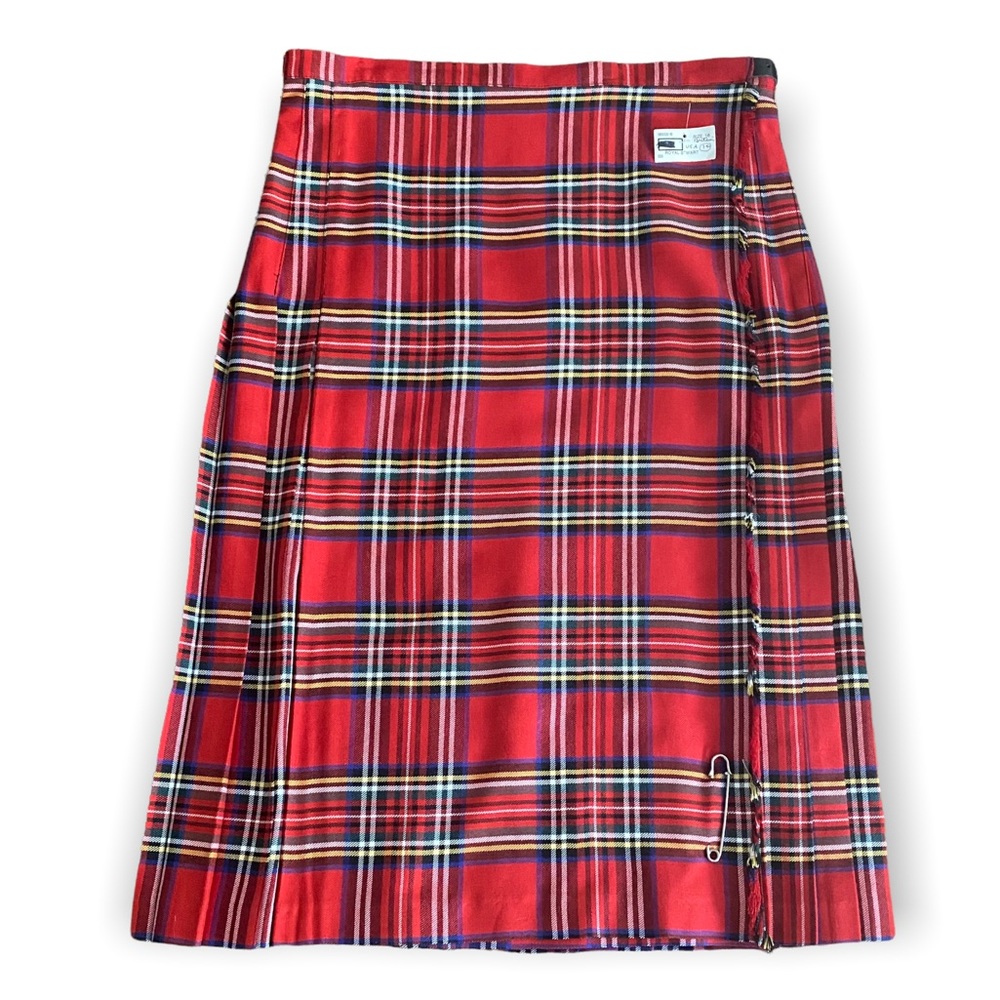 NWT HIGHLAND KILTS Red Scottish Kilt in Royal Stewart Tartan Plaid UK 16 US 14